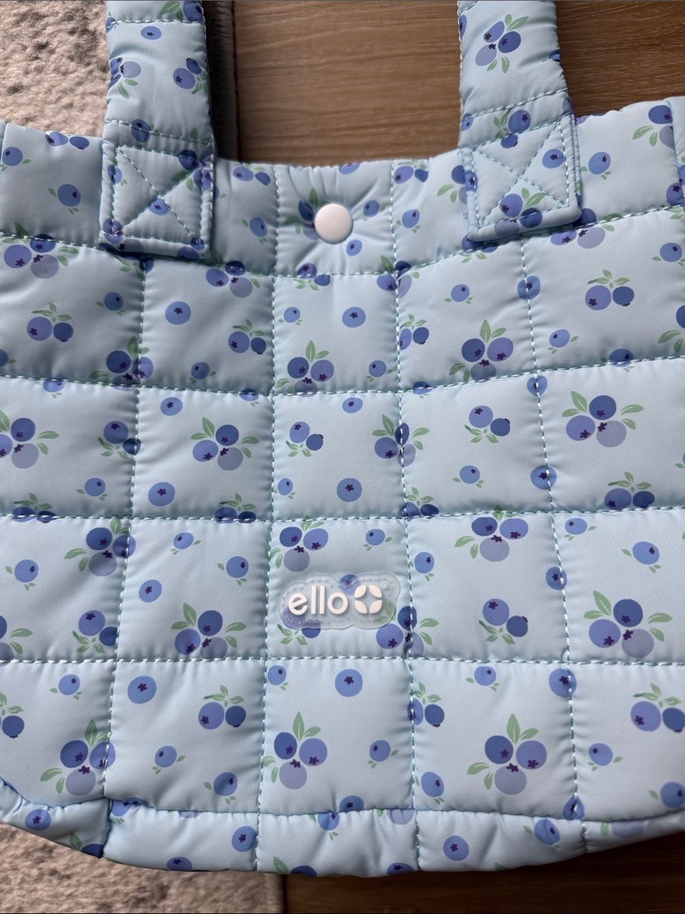 ELLO PUFFER LUNCH TOTE in a blue blueberry pattern - Picture 5 of 7